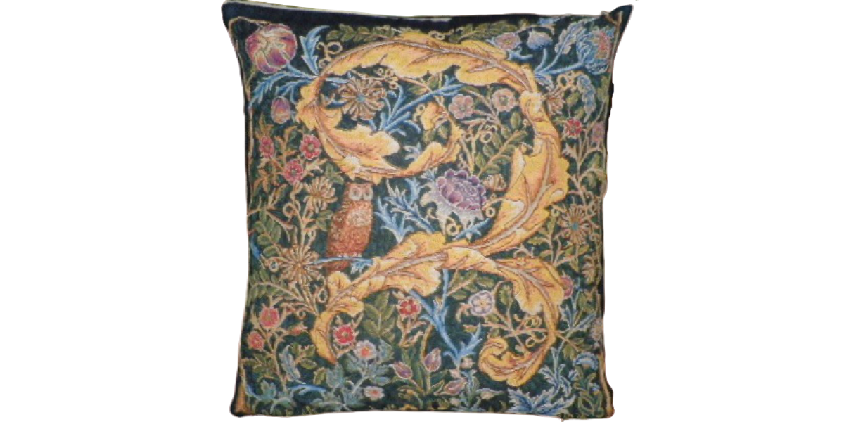 Vlámský gobelínový  polštář  - Owl & Pigeon by William Morris